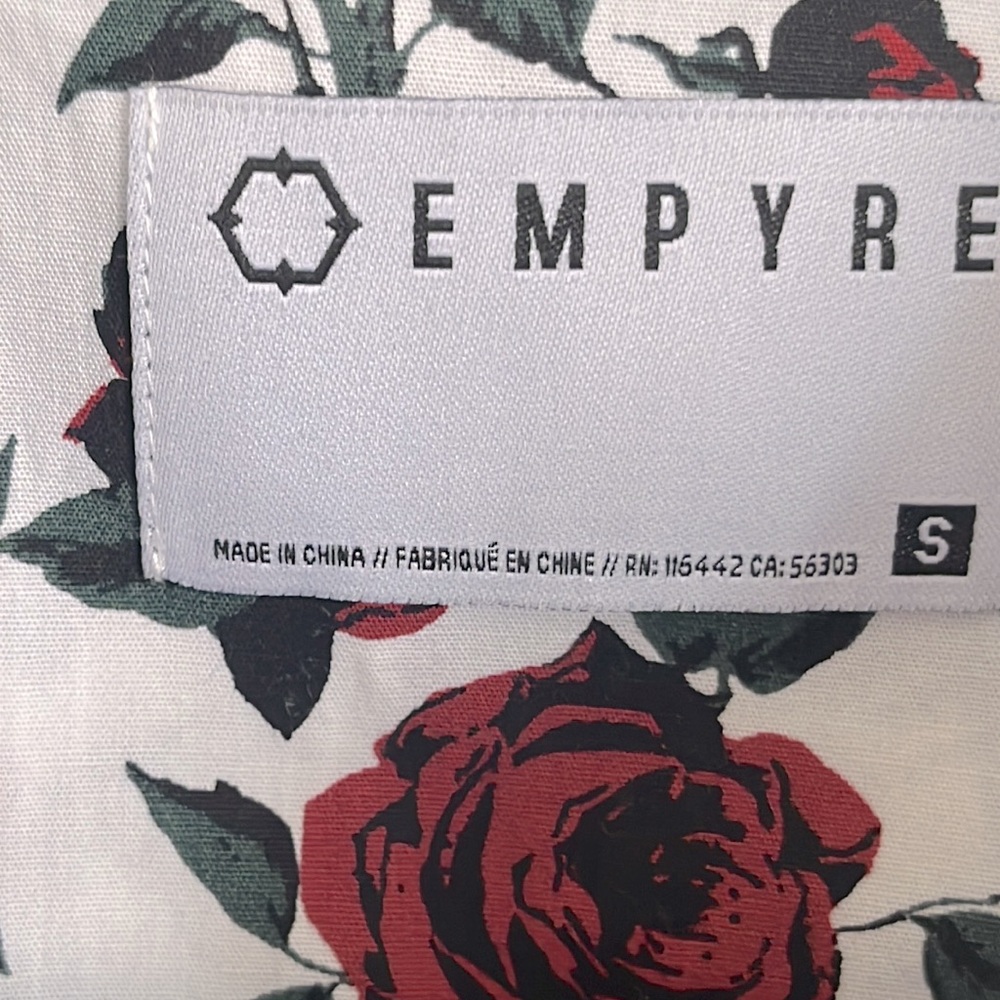 EMPYRE‎ TATE Roses Floral Print Mens Shirt Size S - Picture 2 of 5